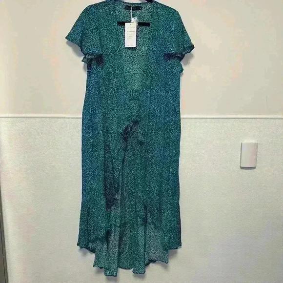 NWT! Zesica Teal Floral Wrap Dress with Ruffles Size M - Picture 1 of 10